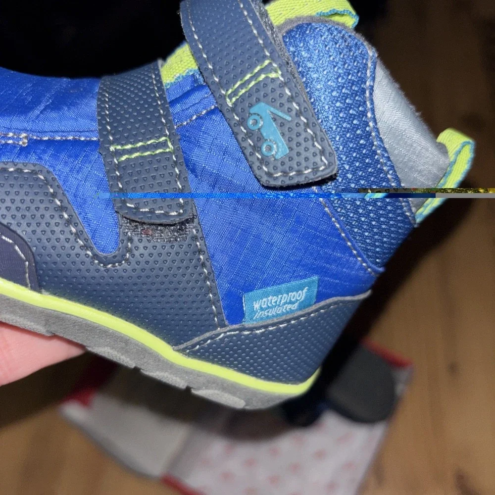 NIB See Kai Run Sz 6 Atlas III Waterproof Insulated Boots Blue Hook Loop $78
